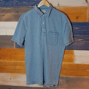 Faherty Indigio wash worn polo L blue red